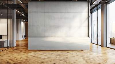 blank white wall in concrete office with large window Wall mural