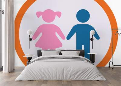 Children Symbol Icon Kids vector illustration Wall mural