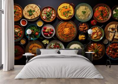 collage of traditional middle eastern or arab dish Wall mural