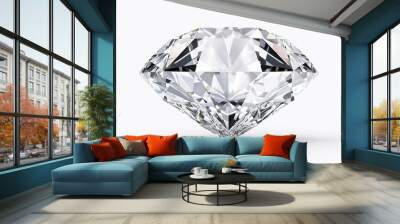 elegant design large clear diamond transparent on white background 3d rendering Wall mural