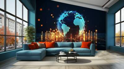 global stock market concept. technological graph chart Wall mural