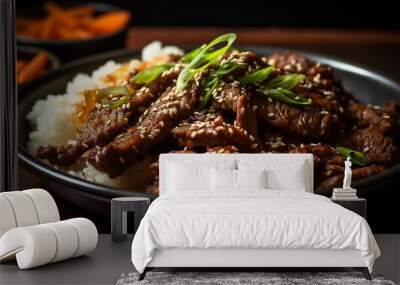 homemade barbecue korean beef bulgogi with rice Wall mural