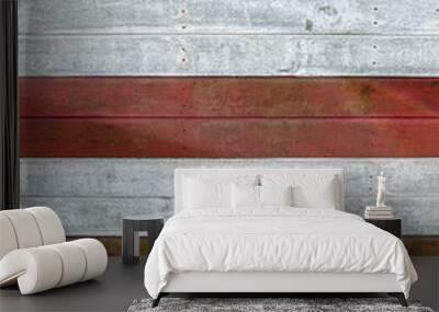 Wooden wall with two colour paint Wall mural