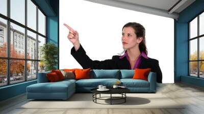 business professional pointing her index finger Wall mural