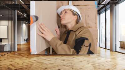 female construction worker Wall mural