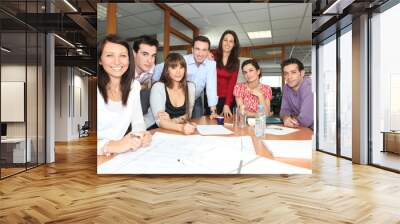 office workers in a meeting Wall mural