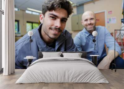 portrait of two male manual workers Wall mural