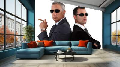 powerful businessmen in sunglasses Wall mural