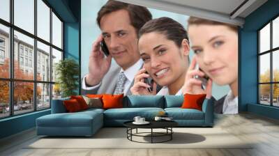 three businesspeople on phone Wall mural