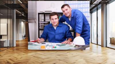 two technicians working in office Wall mural