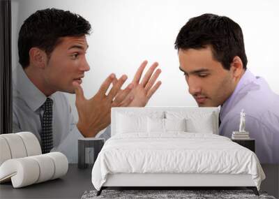 two young businessmen having an argument Wall mural