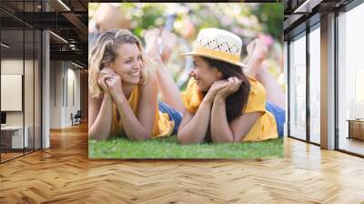 two young woman in the park Wall mural