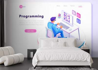 Programming landing page template Wall mural