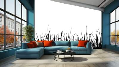 meadow silhouette with long grass Wall mural