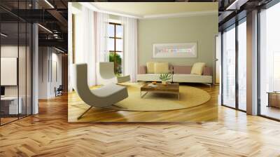 3d render interior Wall mural