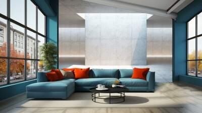 blank concrete space interior, 3d rendering Wall mural