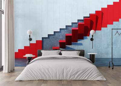 red stairs leading upward Wall mural