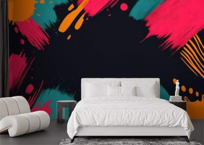 Black Friday banner with abstract splashes of color, flat design illustration Wall mural