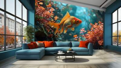 A fish swimming Wall mural