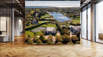 Hamptons Long Island New York Aerial View Wall mural