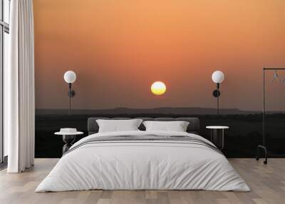 Early sunrise coming over the mountains and valley floor in West Texas Wall mural