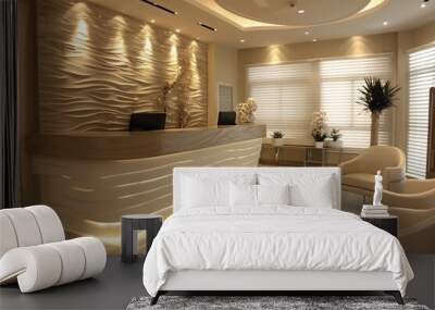 Elegance reception area in a luxury clinic interior room Wall mural