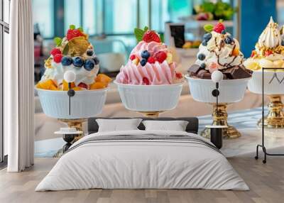 Elegant Ice Cream Display in Upscale Dessert Shop Wall mural