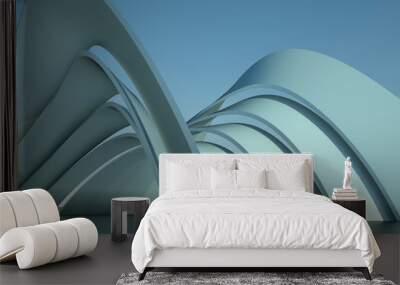 modern architecture building with arches on sky background Wall mural