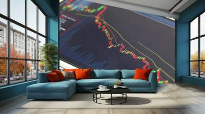 smartphone and stock chart, investment Wall mural