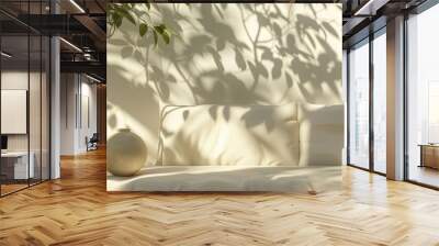 A white couch with two vases on it Wall mural