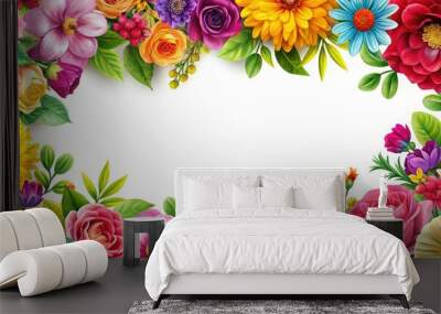 Graceful floral border clipart ideal for invitations, greeting cards, and creative designs. Elevate your art projects with this sophisticated floral accent and charm. Wall mural