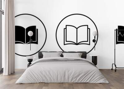 Book icons set. open book sign and symbol. ebook icon Wall mural