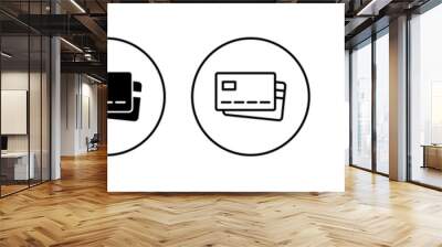 Credit card icons set. Credit card payment sign and symbol Wall mural