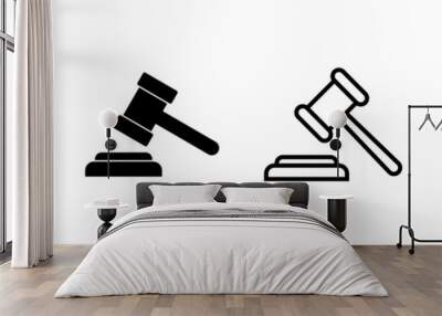 Gavel icon vector. judge gavel sign and symbol. law icon. auction hammer Wall mural