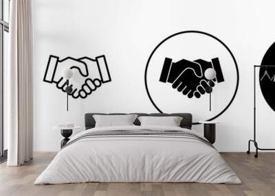 Handshake icons set. business handshake sign and symbol. contact agreement Wall mural