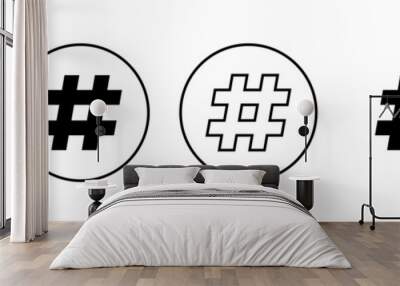 Hashtag icons set. hashtag sign and symbol Wall mural