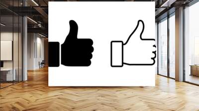 Like icon vector. Thumbs up sign and symbol. Hand like Wall mural