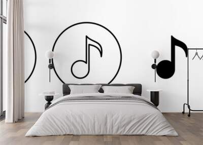 Music icon vector. note music sign and symbol Wall mural