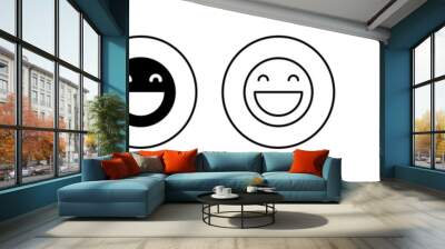 Smile icons set. smile emoticon icon. feedback sign and symbol Wall mural