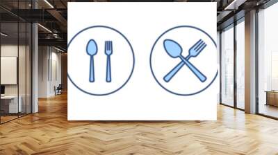 spoon and fork icon vector. spoon, fork and knife icon vector. restaurant sign and symbol Wall mural