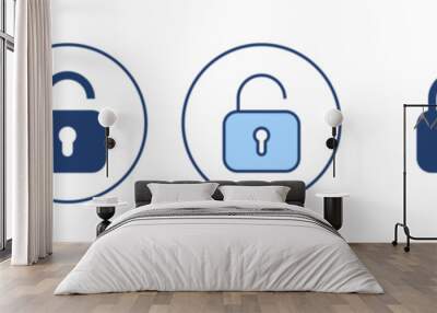 Unlock icon vector. Unlock sign and symbol. unlocked padlock icon Wall mural