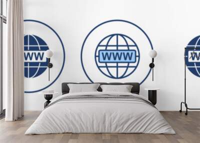 Web icon vector. go to web sign and symbol. web click icon. Global search icon Wall mural