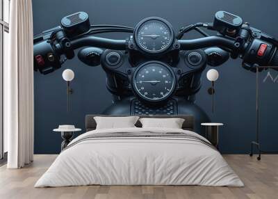 A close-up of a sleek motorcycle Wall mural