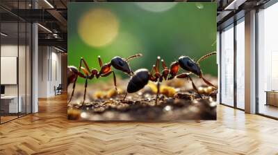 Trophallaxis as a Means of Nutrient Sharing and Social Bonding Among Ants
 Wall mural