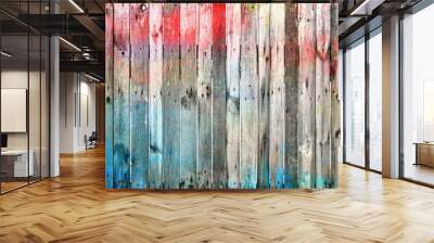 Colorful wood background Wall mural