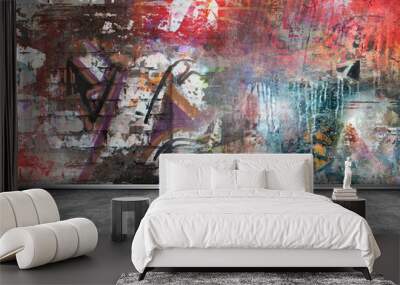 Graffiti wall grunge background Wall mural