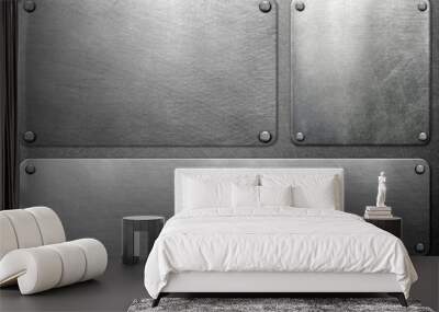 Metal plates on steel background Wall mural