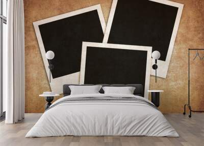 Photo frame on scratched background Wall mural