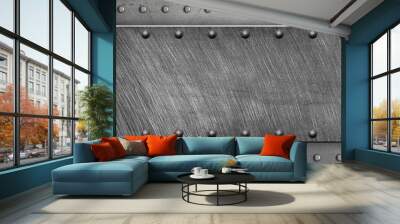 Riveted metal background Wall mural