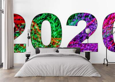 2020 colorful numbers headline isolated Wall mural